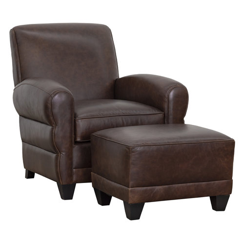 Fairfield Chair Parisian Leather Ottoman & Reviews Wayfair